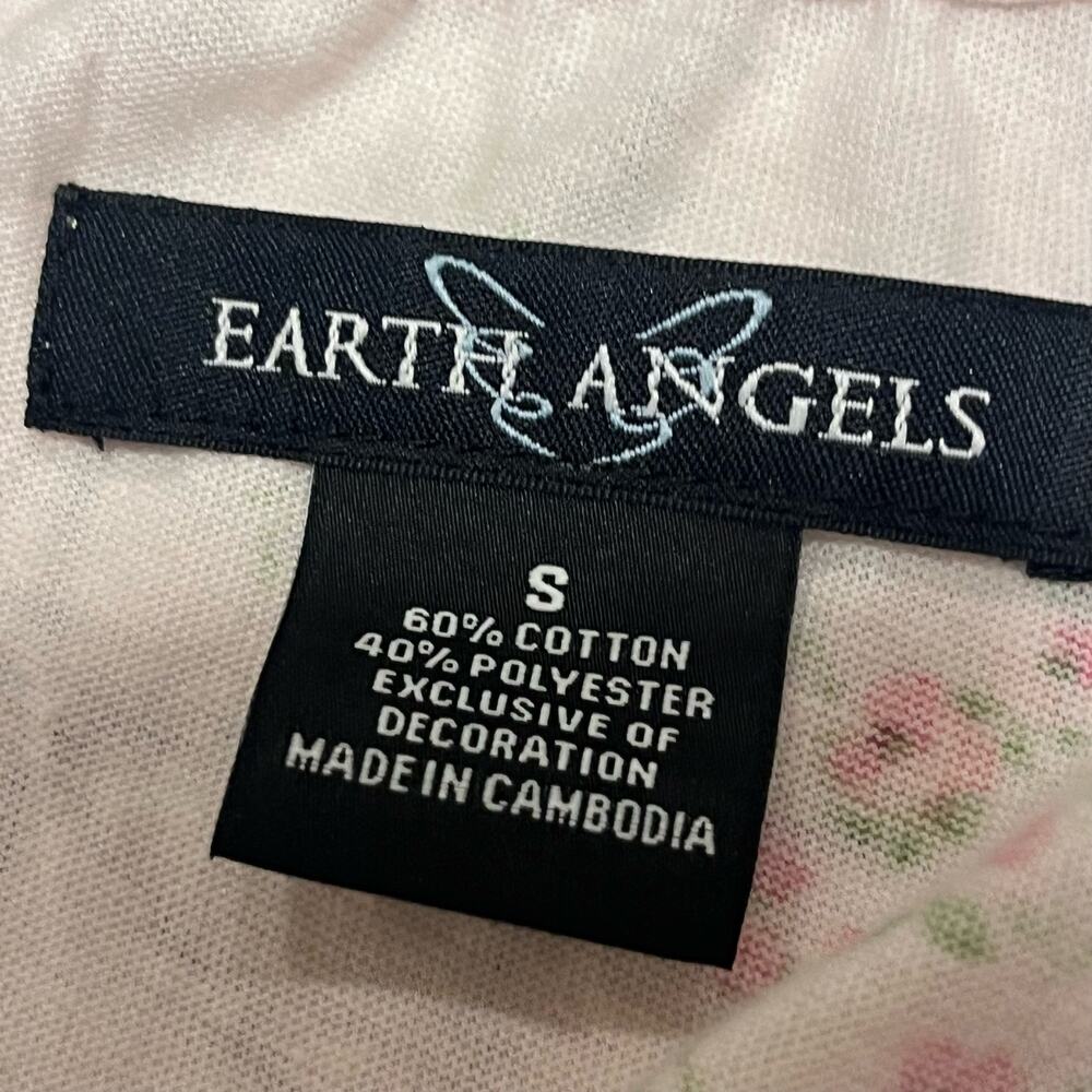 Earth Angels Womens Long Sleeve Pink Calico Floral Nightgown Night Gown S - Picture 3 of 8